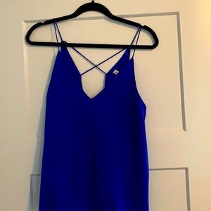 Blue open back tank